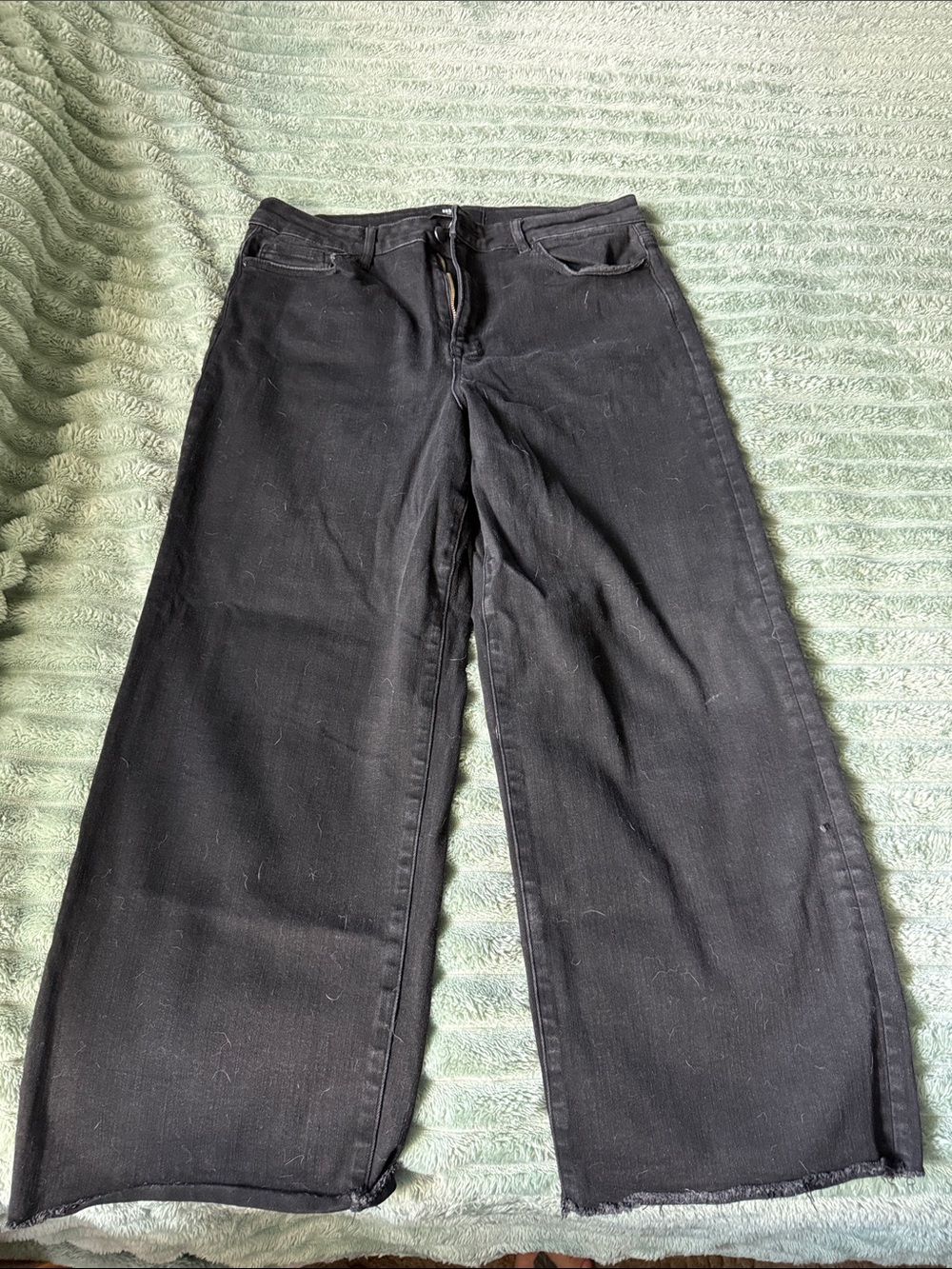 Misa Los Angeles Black Wide-Leg Denim Jeans